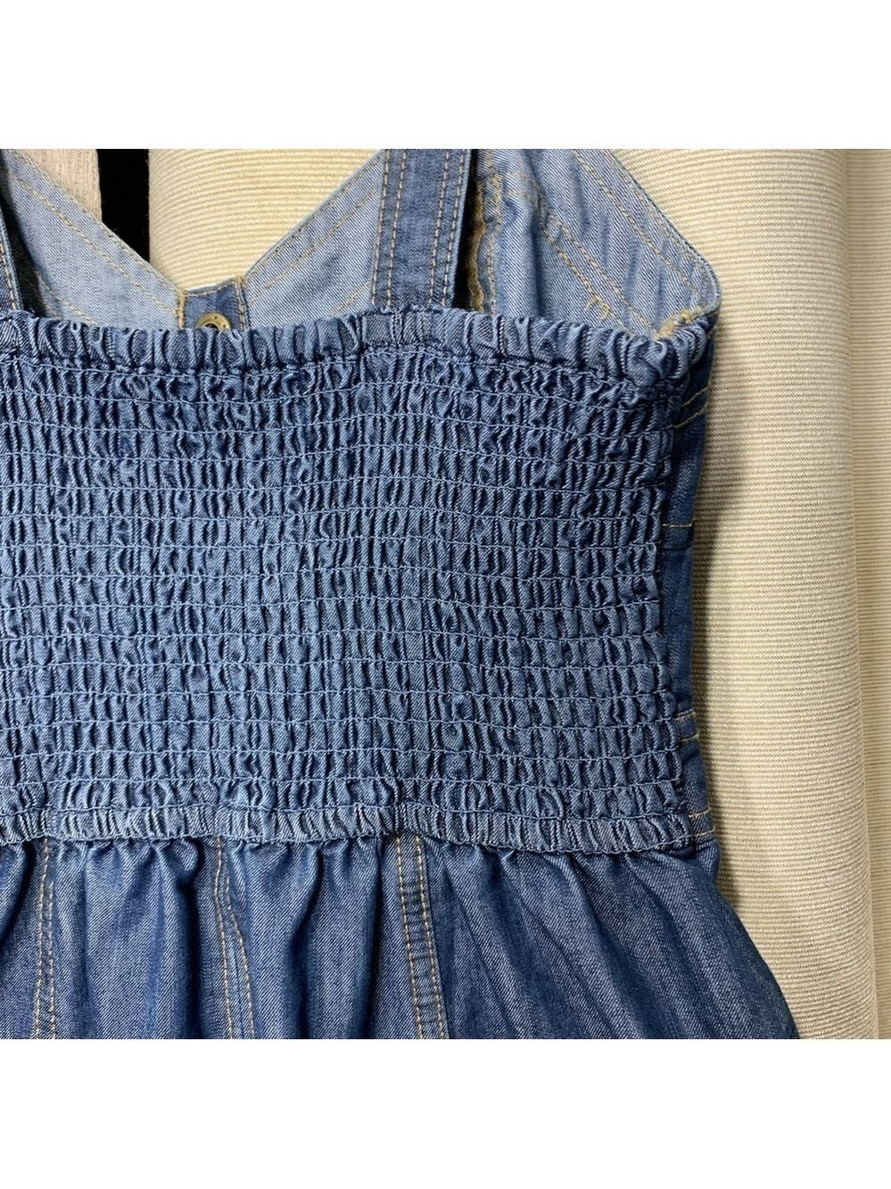 Vintage Lone Star Cowgirl Denim Dress Sz XS Blue Sweatheart Neckline Western Y2K - Picture 7 of 14